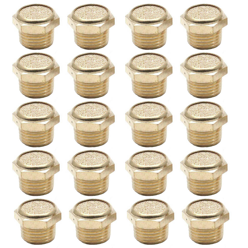 20Pcs Brass Sintered Bronze Breather Vent Flat Pneumatic Muffler Filter 1/8" NPT eBay