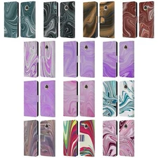 OFFICIAL SUZAN LIND MARBLE SWIRLS LEATHER BOOK WALLET CASE FOR MOTOROLA PHONES