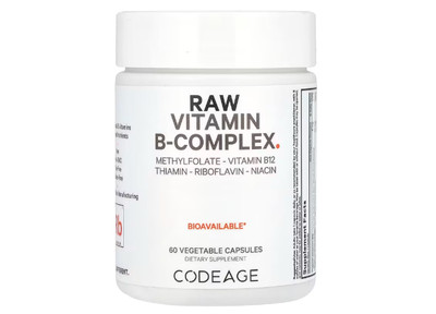 Codeage, Raw Vitamin B-Complex, roher Vitamin-B-Komplex, 60 pflanzliche Kapseln