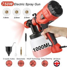 750W Electric Paint Sprayer Airles HVLP Handheld Spray Gun Wall Fence Car 1000ML