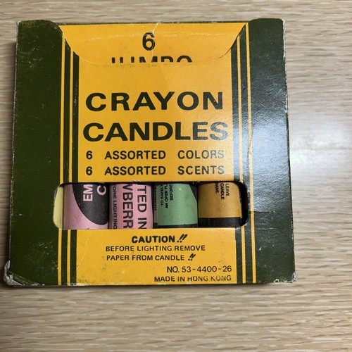 Vintage Novelty Household Emergency Candles 6 Jumbo Crayon Shaped