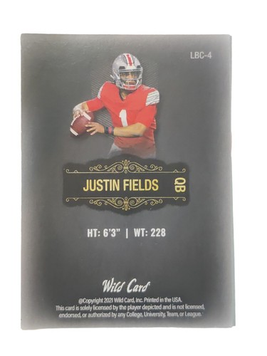 Justin Fields 2021 comodín oro mate #LBC-4 - Imagen 2 de 2