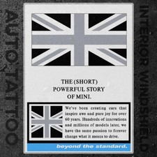 Mini Cooper Uk Clear Static Adsorption Interior Car Windshield Decal Sticker