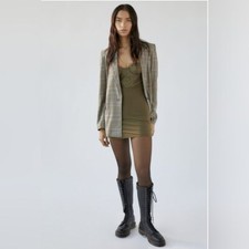Urban Outfitters Modern Love Bustier Mini Dress in Olive Green