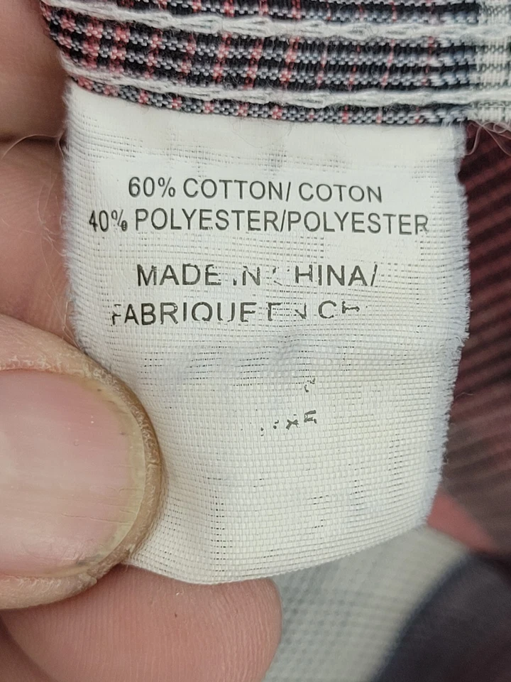 Camisa Sahara Club Para Hombre Mediana Roja Gris Cuadros Manga Corta Abotonada Exterior Foto 3 de 4