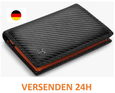 Men's Genuine Leather Wallet in Portrait Format with Coin Compartment TÜV Tested