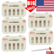 50PCS USA Dental Fiber Post Resin Screw Thread Quartz w/ 5-Drills Red NEW