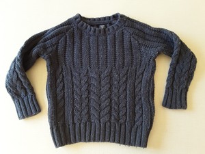 BABY GAP Toddler Blue Cable Knit Crew Neck Sweater Size 2 ...