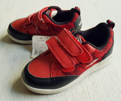 UMBRO Mädchen Knöchel SCHUHE SNEAKERS Gr. 24 rot/schwarz KLETTVERSCHLUß neu