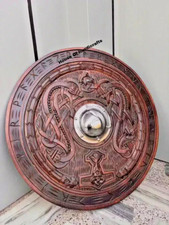 Medieval Shield Viking Shield 24" Wooden Shield Heavy Metal Norse Handmade Gift