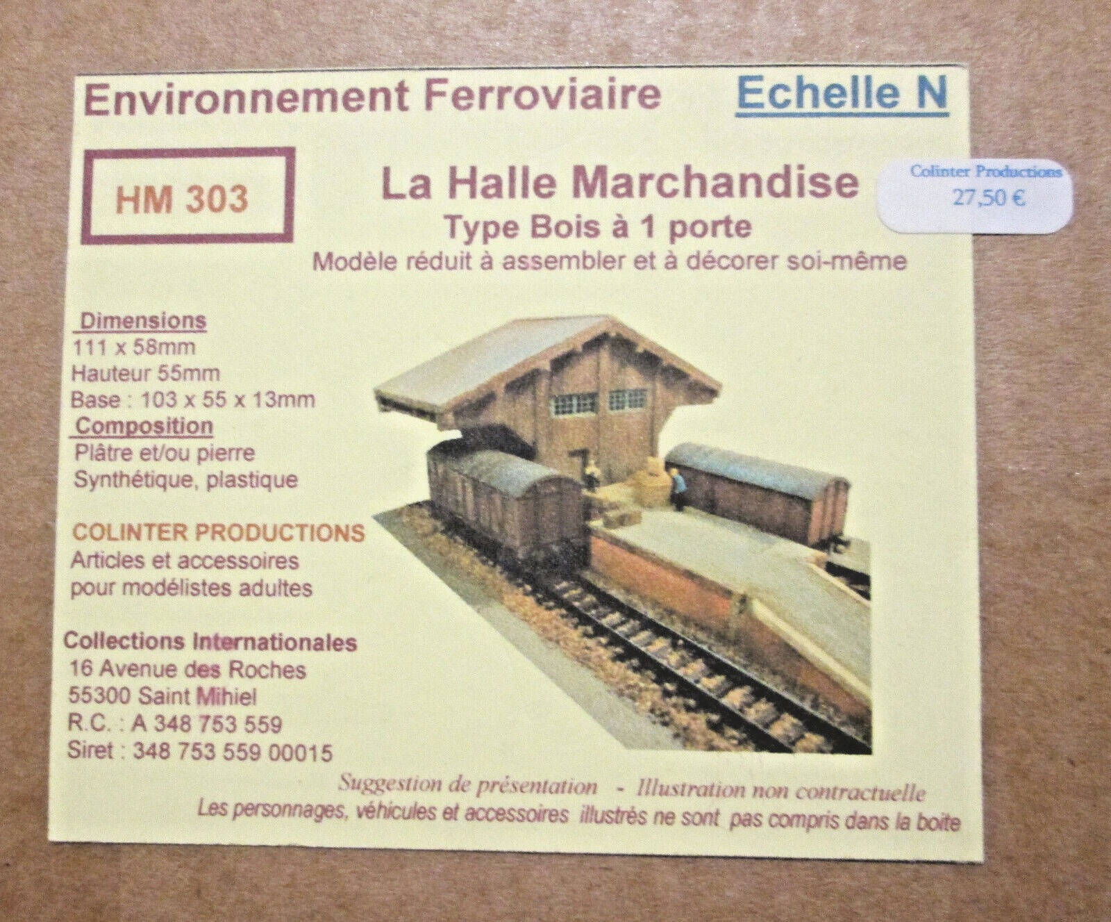 Halle marchandise bois N Colinter maquette train 1 porte