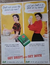 1954 Dreft Giant economy laundry detergent Green box Vintage ad 