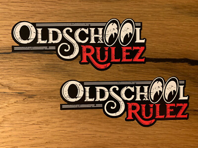 2x OLDSCHOOL Aufkleber Rulez Vintage Sticker Oldtimer Motorrad Retro Tuning M408