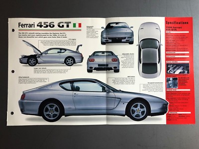 1992 Ferrari 456 GT Coupe Poster, Spec Sheet, Folder, Brochure