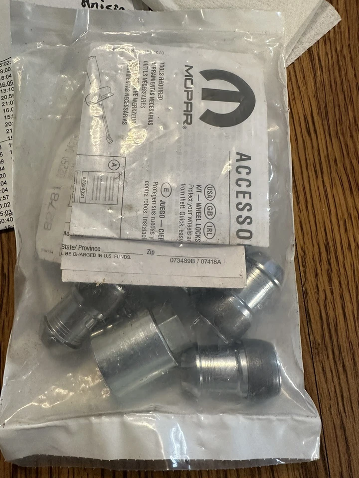 DODGE RAM DURANGO JEEP Grand Cherokee Wheel Lock Set NEW OEM MOPAR 82212564AA - Image 3 of 3