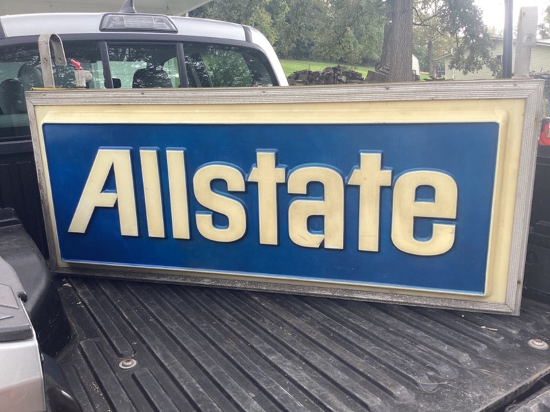 ALLSTATE    Insurance.  Sign.  Fluorescent