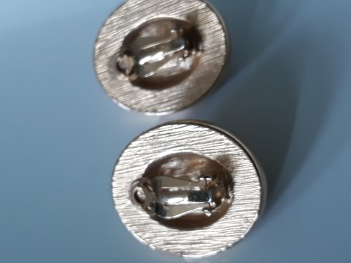 Vintage Givenchy Clip on Earrings Statement Pearl black enamel 1980s - Picture 8 of 10