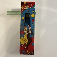 Tin Ratchet Noisemaker New Years Party Dancing Couple Noisemaker Vintage USA
