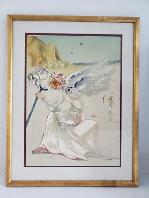 Rare Dali ''Helen Of Troy '' Lithograph Hand-Signed Gilt Frame   39x30''
