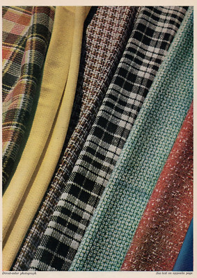 TEXTILES - Vibrant Modern Weaves and Fabric Patterns 1948 Vintage Print