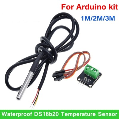 DS18B20 Temperatur Sensor Modul Kit Wasserdichte  Digital Sonde Terminal Adapter