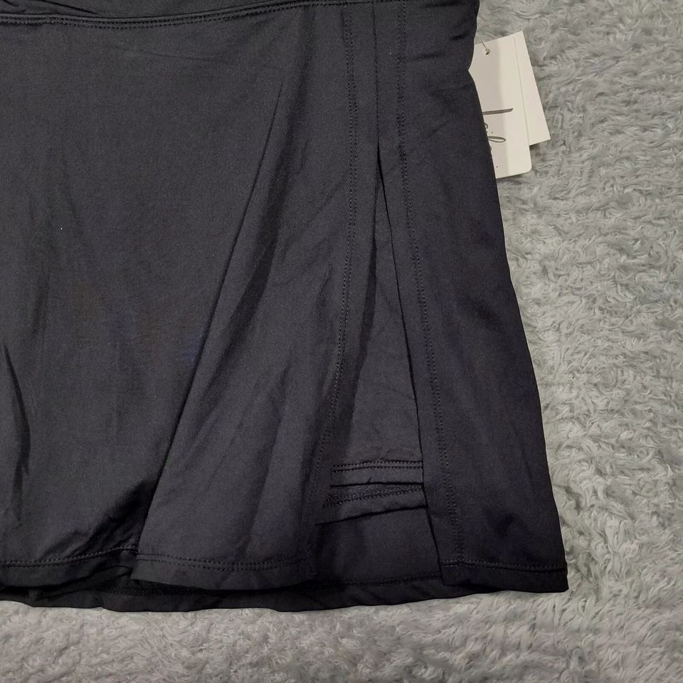 Leilani Swim Skort Womens 16 Black Off Center Slit 35x13 NWT - Image 2 of 4