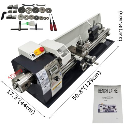 110V WM210V Double Chuck Precision Instrument Metal Lathe 210*800 Inch Thread