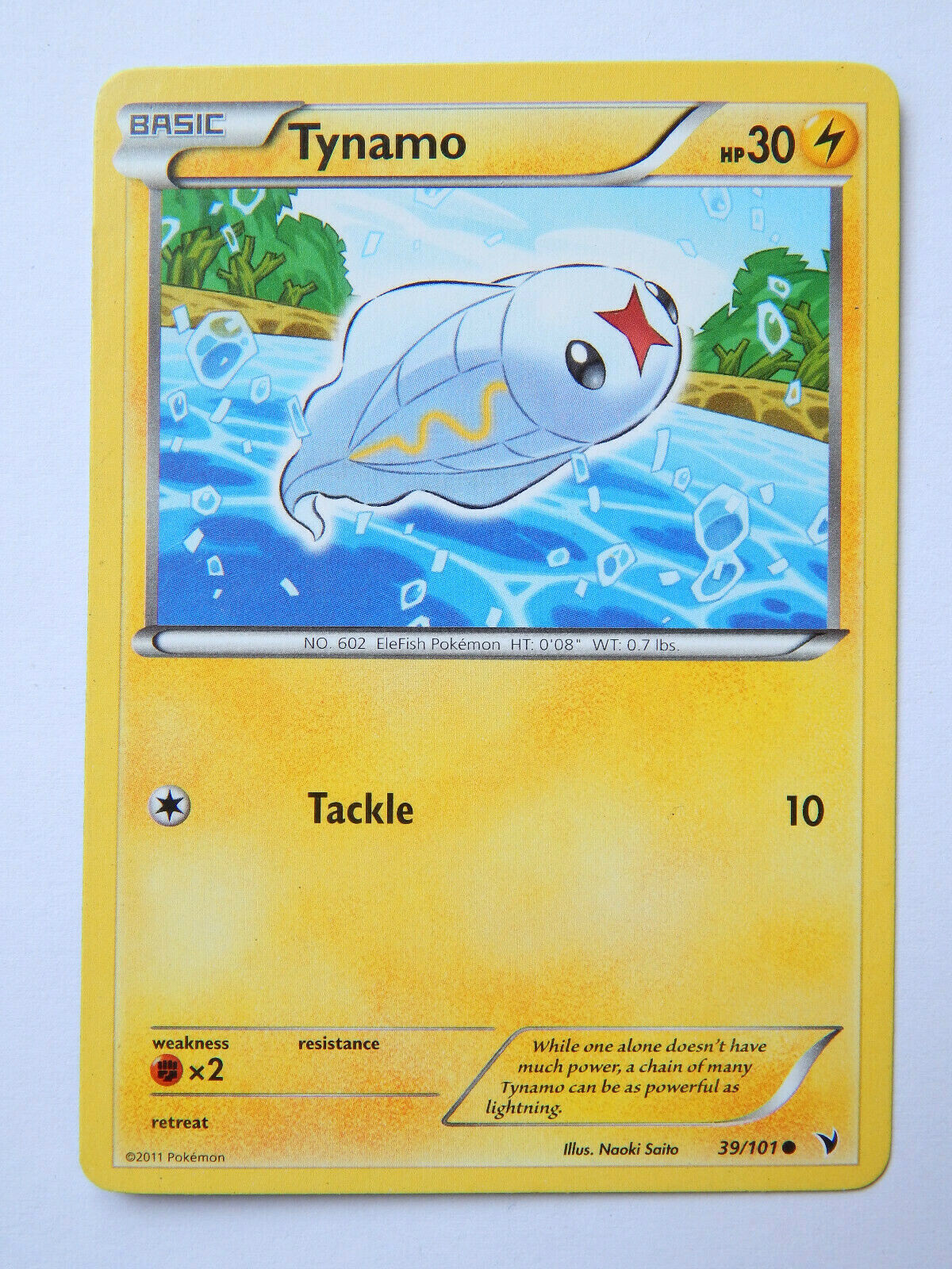Tynamo 39/101 (LP, Pokemon Card, Noble Victories, 2011, Lightning, Common)