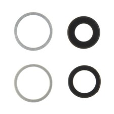 Glass Camera Lens with Bezel Set Back Set of 2 for Apple iPhone 12 Mini Silver