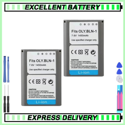 2x PS-BLN1 PSBLN1 Battery 1450mah for OLYMPUS PS-BLN1 BLN-1 E-M5 EM5 OMD OM-D