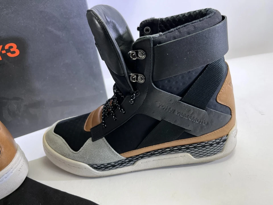 Hombres 7.5US Y-3 Zapatillas de Corte Alto Sostenidas Ii Top Hombres Tenis Yohji Yamamoto DS68 Foto 3 de 4