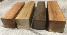 3” X 3” X 12” Variety Pack Turning Wood Blanks Pepper Mill Wax Coated Qty 4