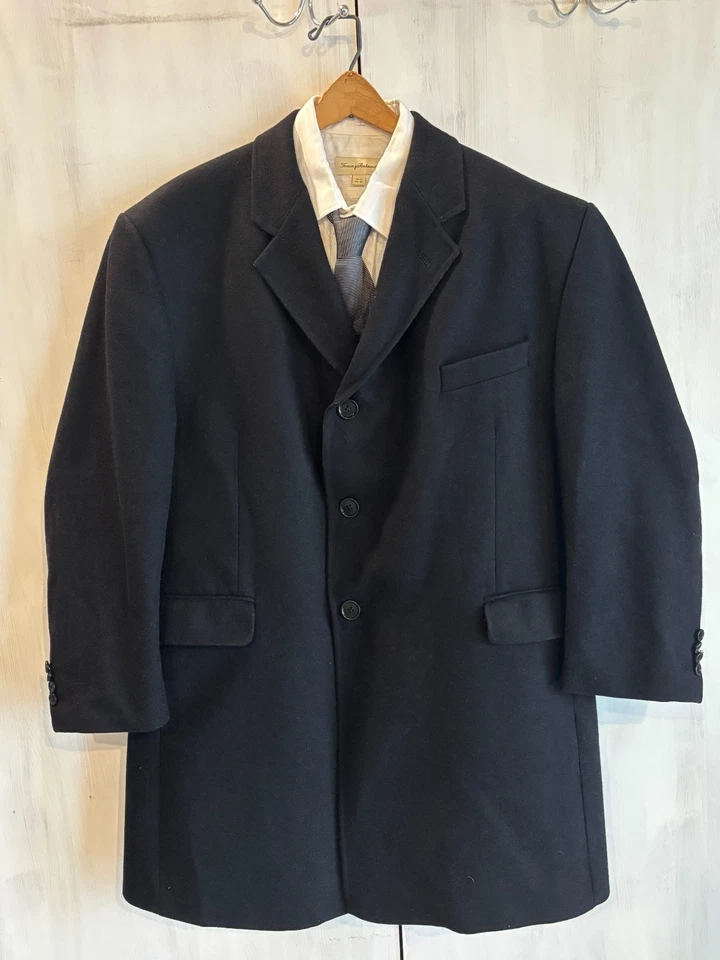 Alexandre of London Black Wool Cashmere Car Trench Overcoat Men's 58 EU, 48R US - Image 3 of 4