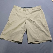 Nike Dri Fit Mens Golf Shorts Khaki Size 32 Flat Front Chino