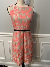 Loft To The Knee Women’s Dress Ivory And Pink Size 4