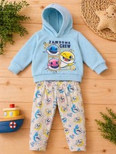 Nickelodeon Baby Shark 12M Hoodie Pants Set Long Sleeve Hooded Unisex Outfit