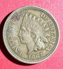1862 US Copper Nickel Indian Head Cent! Choice VF! Civil War Days!