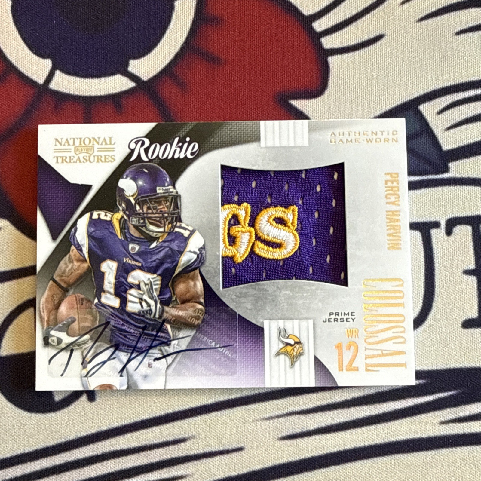 Percy Harvin Playoff National Treasures Rookie Colossal Materials #28 Base