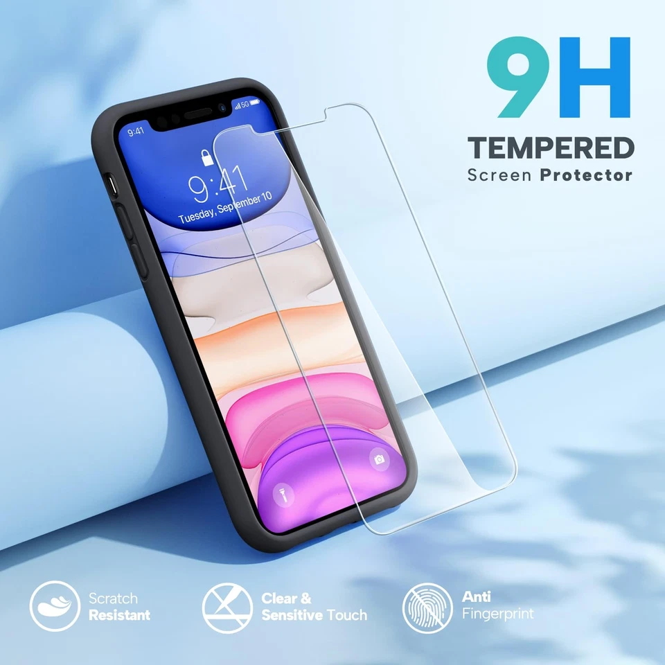 Funda de teléfono diseñada para iPhone 11, con protector de pantalla, gel de silicona líquida... Foto 2 de 4