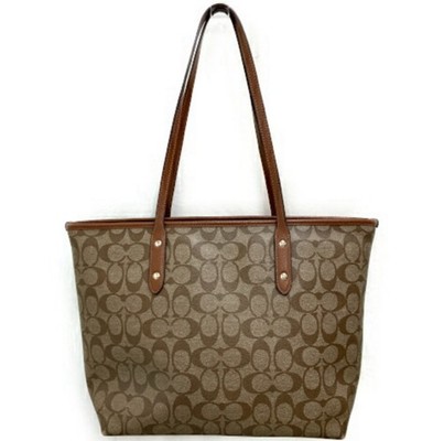 Coach F58292 City Zip Tote in Signature - Imitation Gold/Brown