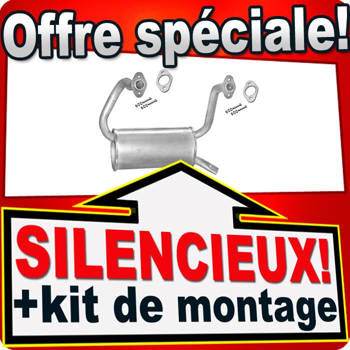 Silencieux arrière pour Fiat FSO 126 650FL en acier aluminisé pour modèle 24CH 1987-1996