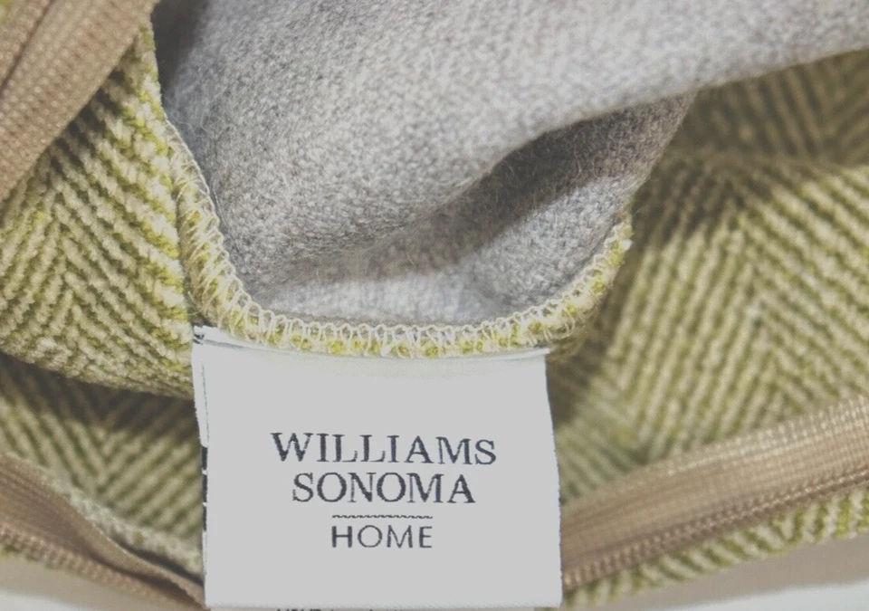 NUEVA FUNDA DE ALMOHADA LUMBAR WILLIAMS SONOMA gris lana espiga MONDAVI $129 Foto 4 de 4