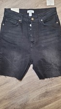 Forever 21 Women s Black Denim Cut-Off Shorts Sz 29 High Rise Skinny 5-Pocket