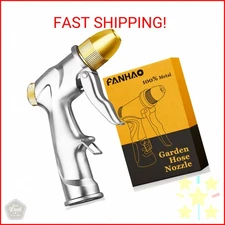 FANHAO Upgraded Garden Hose Nozzle Sprayer, 100% Heavy Duty Metal Handheld Water