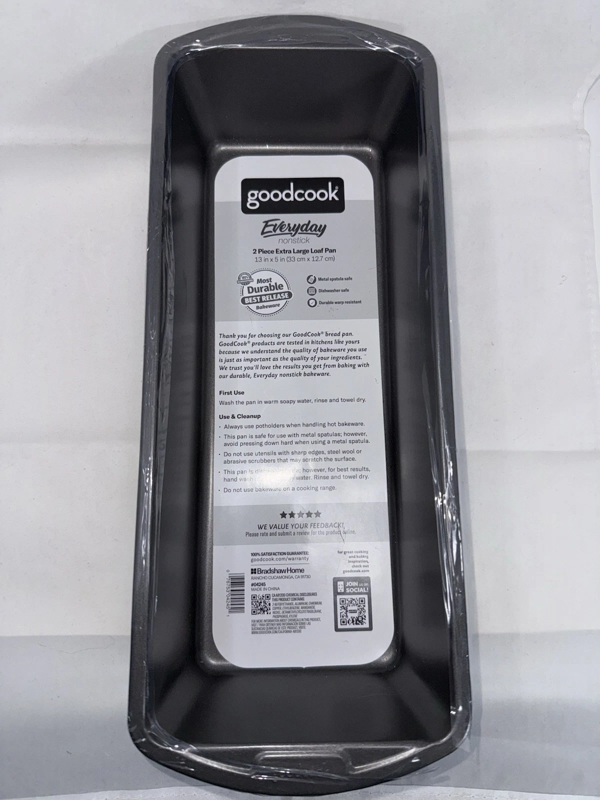 Goodcook Extra Large 13'' X 5'' Nonstick Steel Bread Loaf Pans, Gray*2 PIECE SET
Opens in a new wind