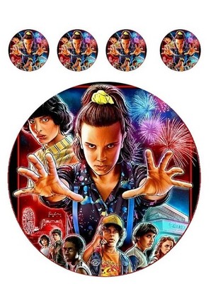 Stranger Things Tortenaufleger  Stranger Things Deko Serie Tortenstecker Fondant