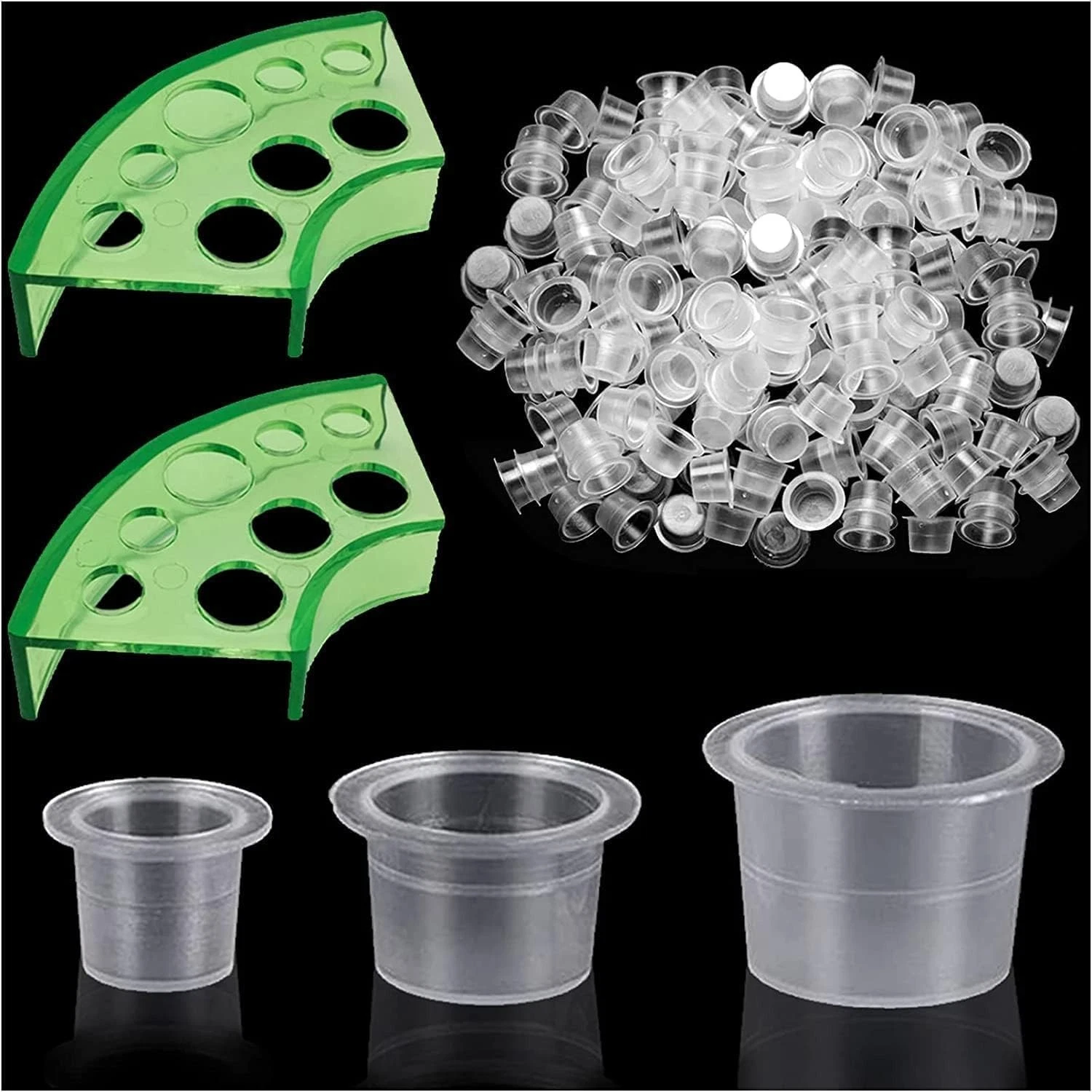 300pcs Tattoo Ink Caps with Holders