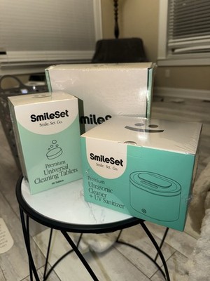 SmileSet Complete Retainer Cleaning System Ultrasonic + UV + 90 Tablets NEW