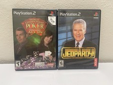 PS2 Game Lot Jeopardy! & World Championship Poker All In CIB Untested