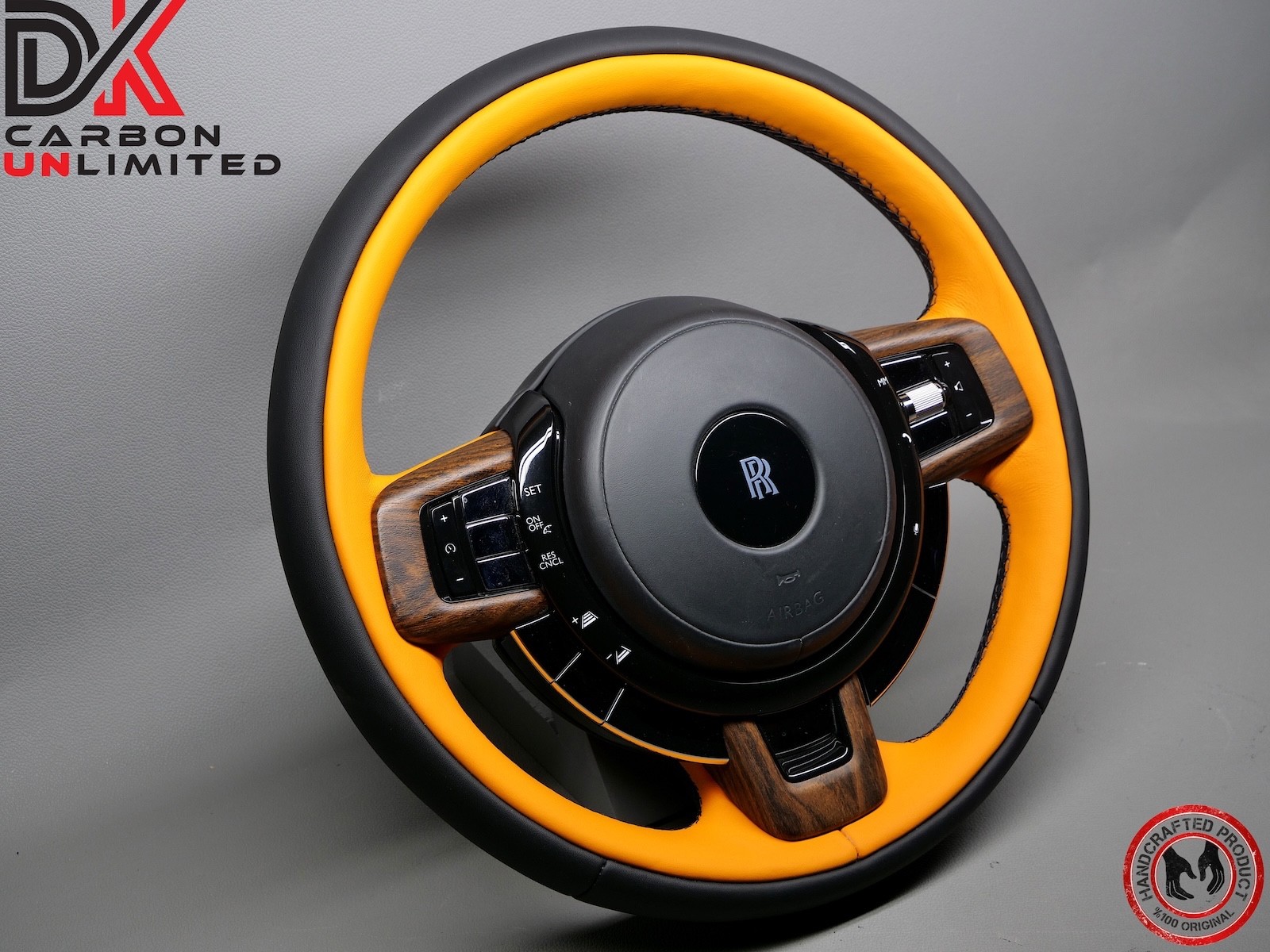 Rolls Royce Ghost Thick Rimmed Two Tone Mandarin Black Stitch Steering Wheel